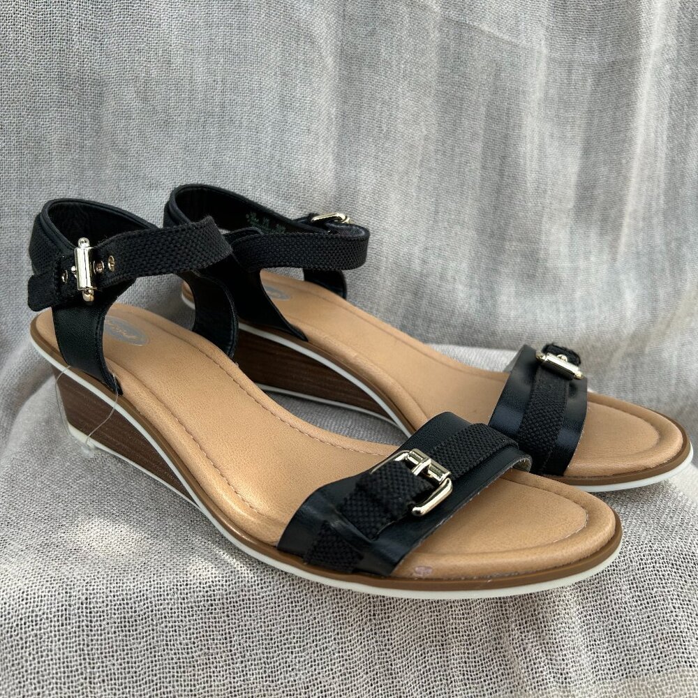Dr Scholls Glendale Wedge Women's Black Sandals 9.5M